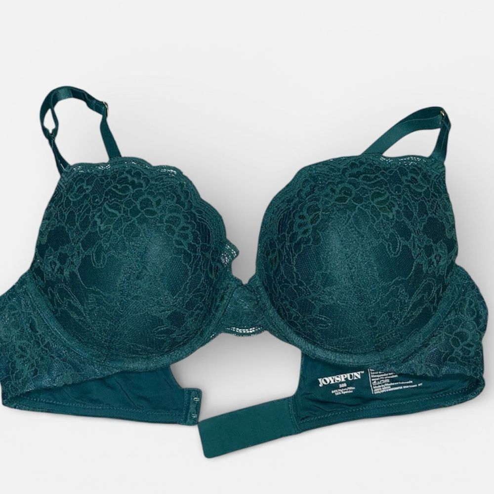 ^ Joyspun 38B Lace Underwire padded Bra emerald green